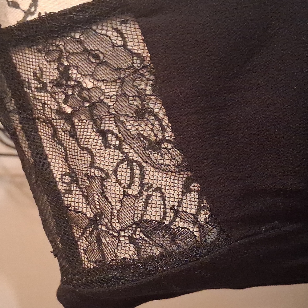 Rock & Republic Black Lace-Up Women's Top - Picture 2 of 7